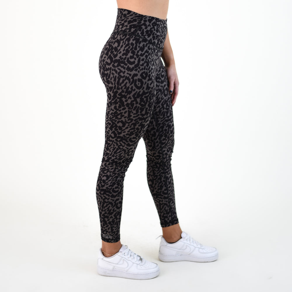 Leopard Chive Contoured Workout Legging - Go Go - Curved High Rise