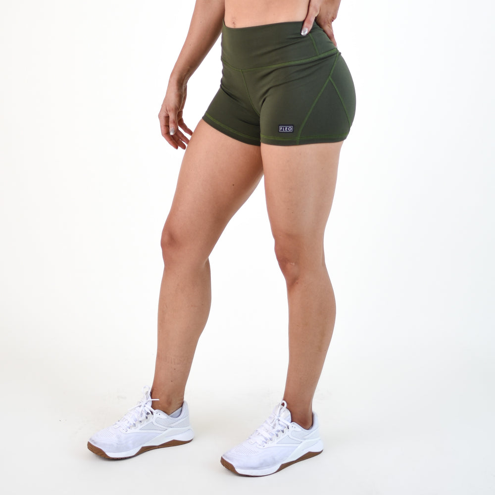 Chive Mid Rise Contour Training Shorts For Women