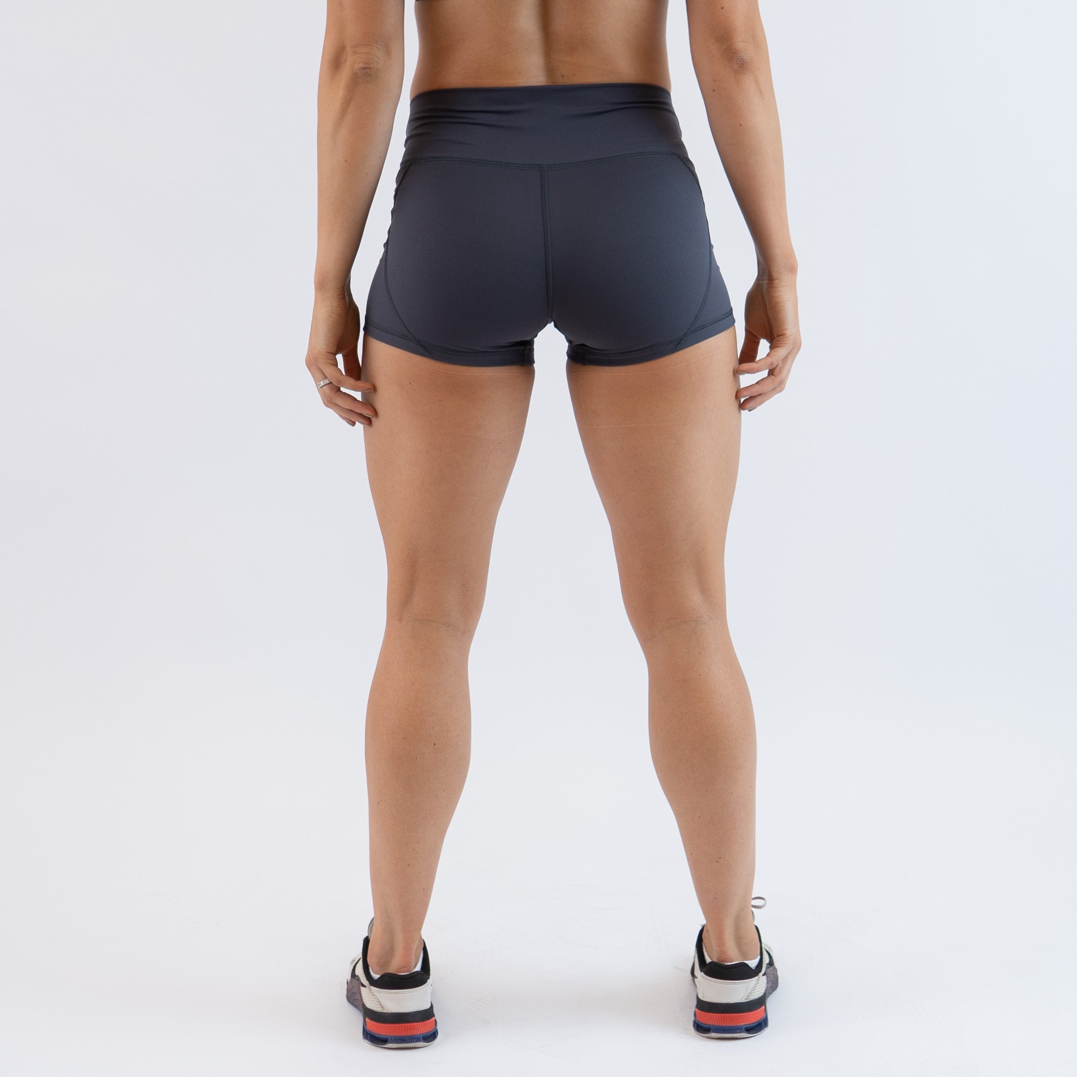 Ebony Mid Rise Contour Training Shorts For Women
