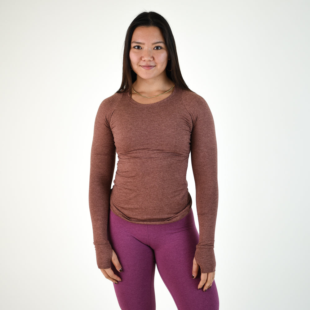 Heather Brown Women's Long Sleeve Shirt - Foundation