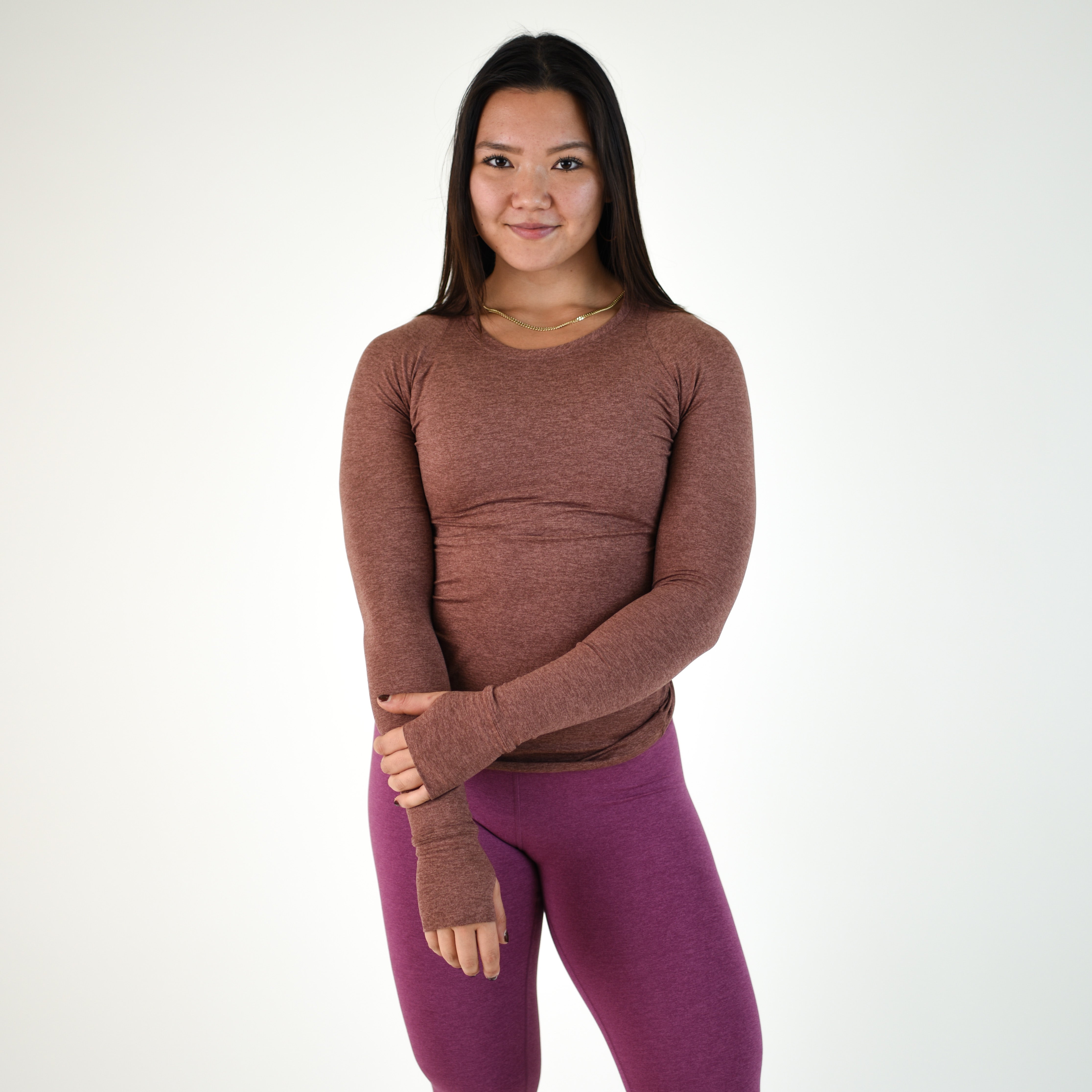 Heather Brown Women's Long Sleeve Shirt - Foundation