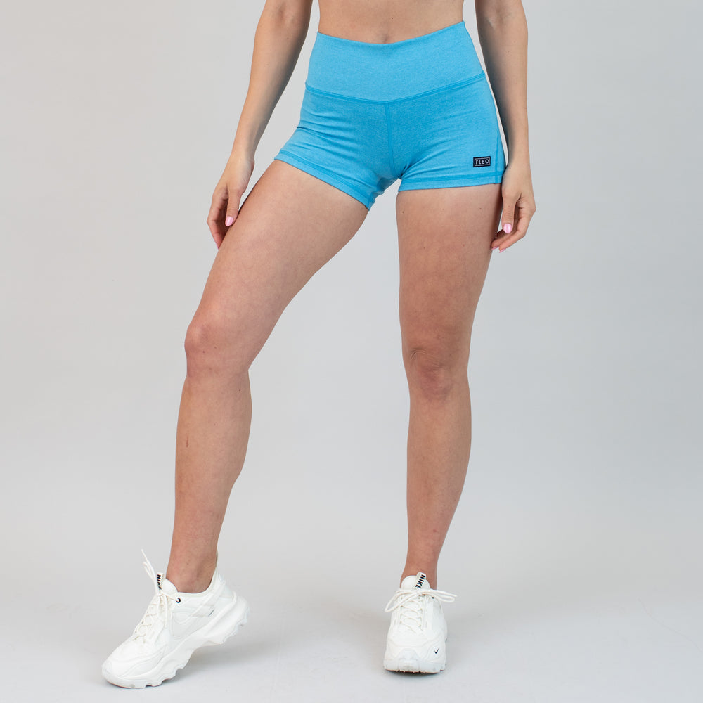 Heather Sky Mid Rise Contour Training Shorts For Women
