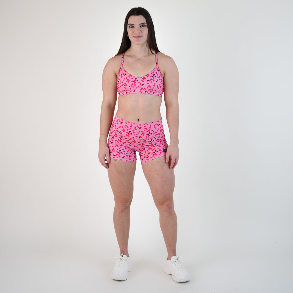 Heart Clusters Mid Rise Contour Training Shorts For Women