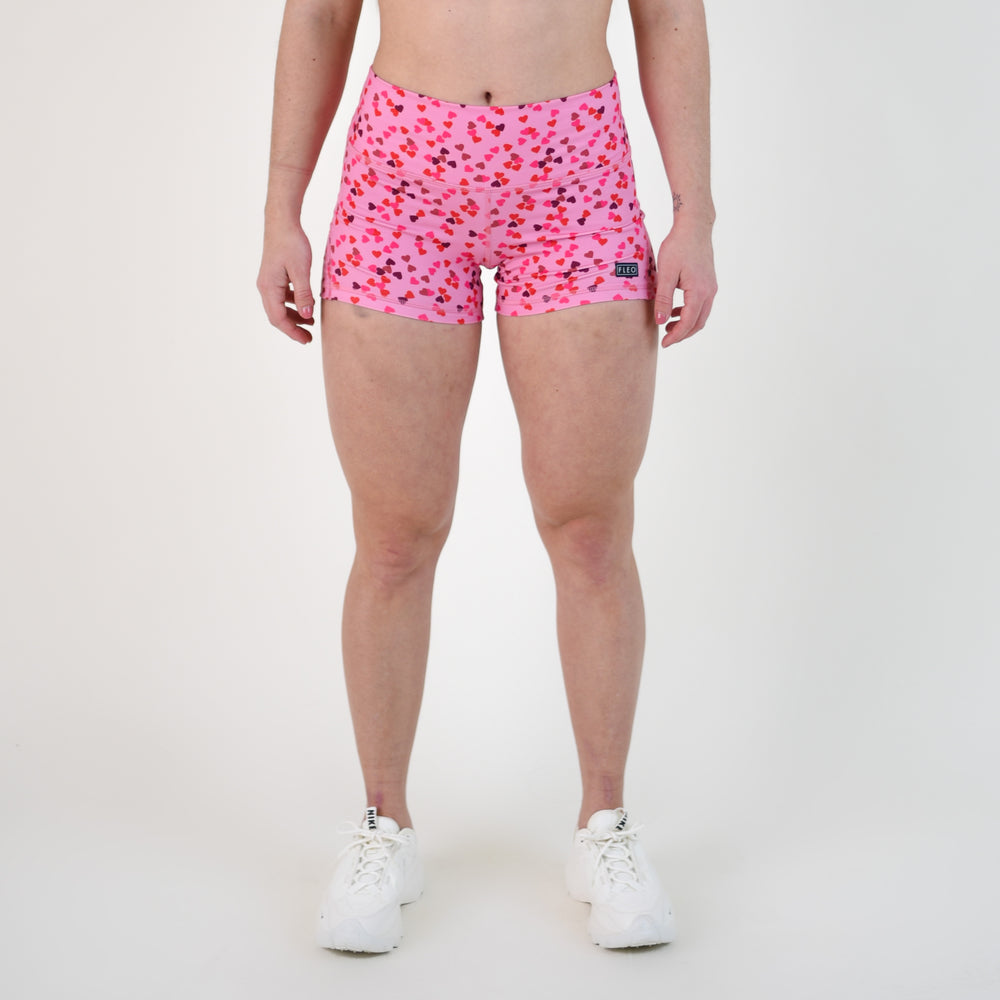 Heart Clusters Mid Rise Contour Training Shorts For Women