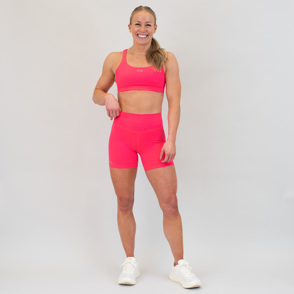 Neon Punch Curved High Rise Spandex Short - 5" - Go Go