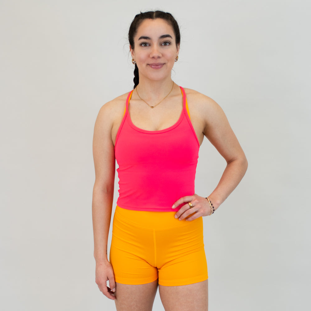 Neon Punch Switch Up Crop Tank - Fitted