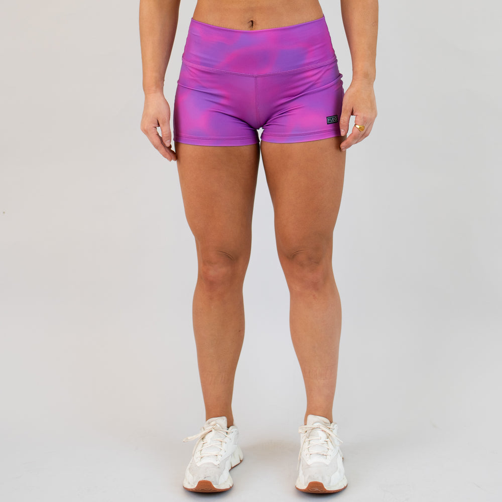 Raspberry Glow Mid Rise Contour Training Shorts For Women