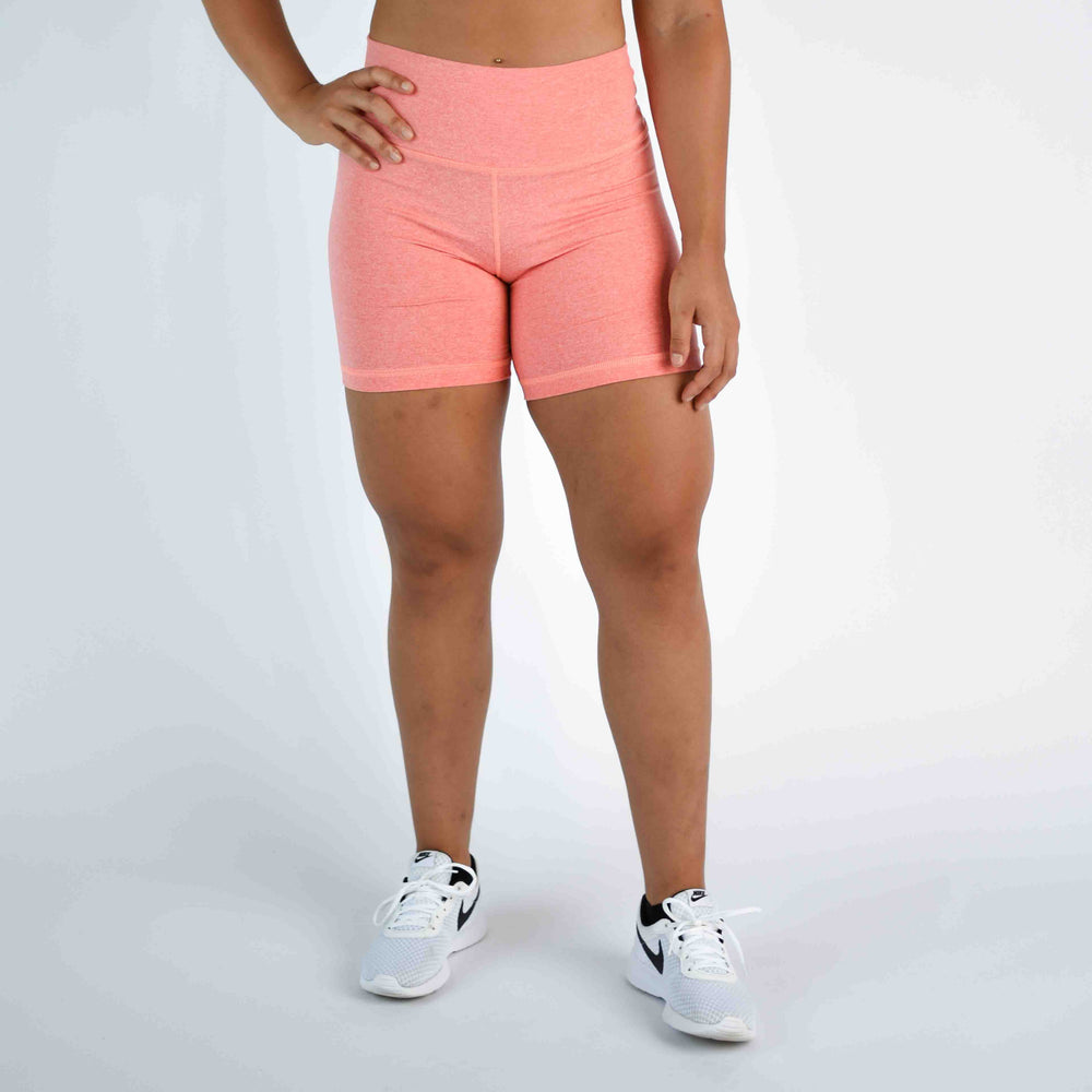 Heather Sugar Coral Biker Shorts