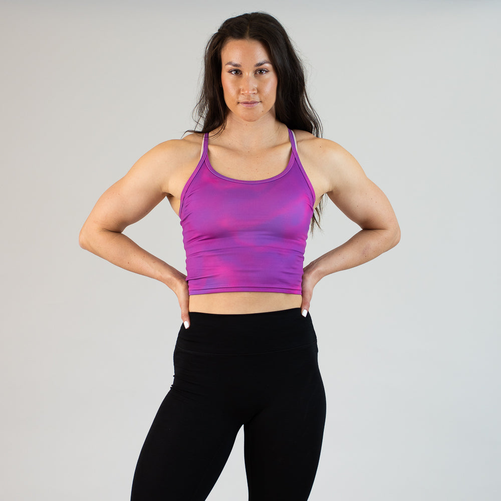 Raspberry Glow Switch Up Crop Tank - Fitted
