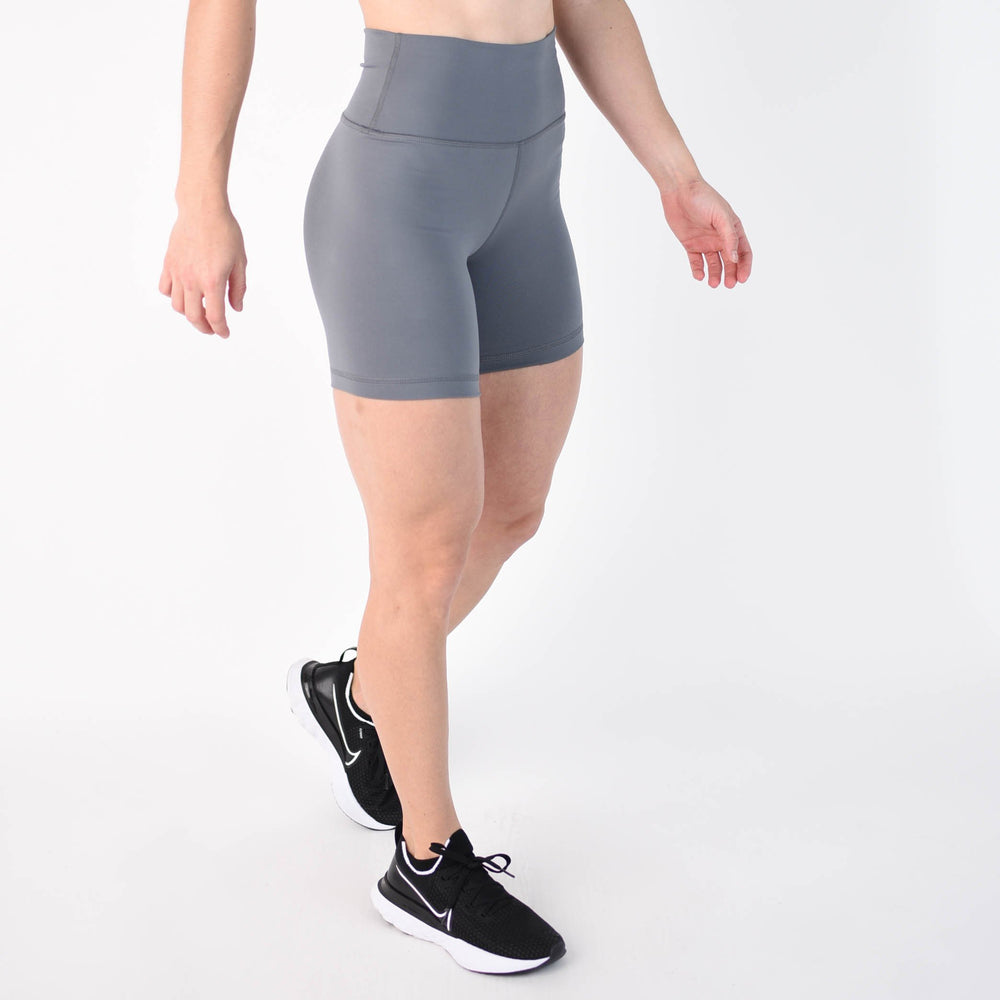 Castlerock Grey Biker Shorts - 6" Inseam