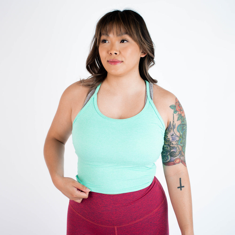 Biscay Green Switch Up Crop Tank