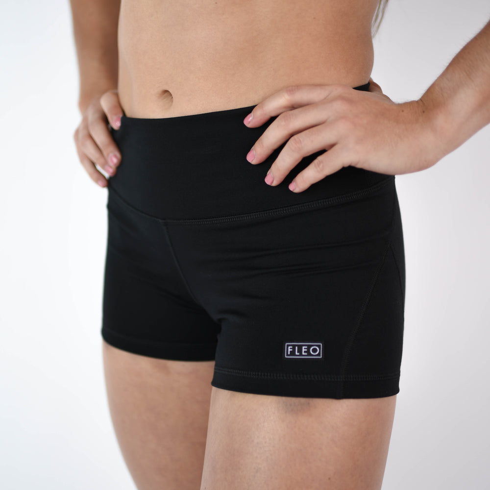 Black 3 Inch Inseam Contour Shorts For Women