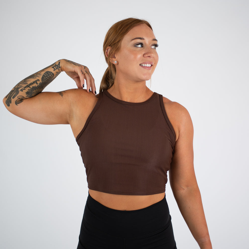 Brown Womens Crop Top - Tempo