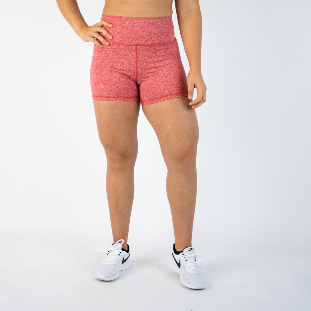 Heather Salsa High Rise Spandex Shorts