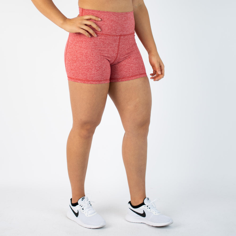 Heather Salsa High Rise Spandex Shorts