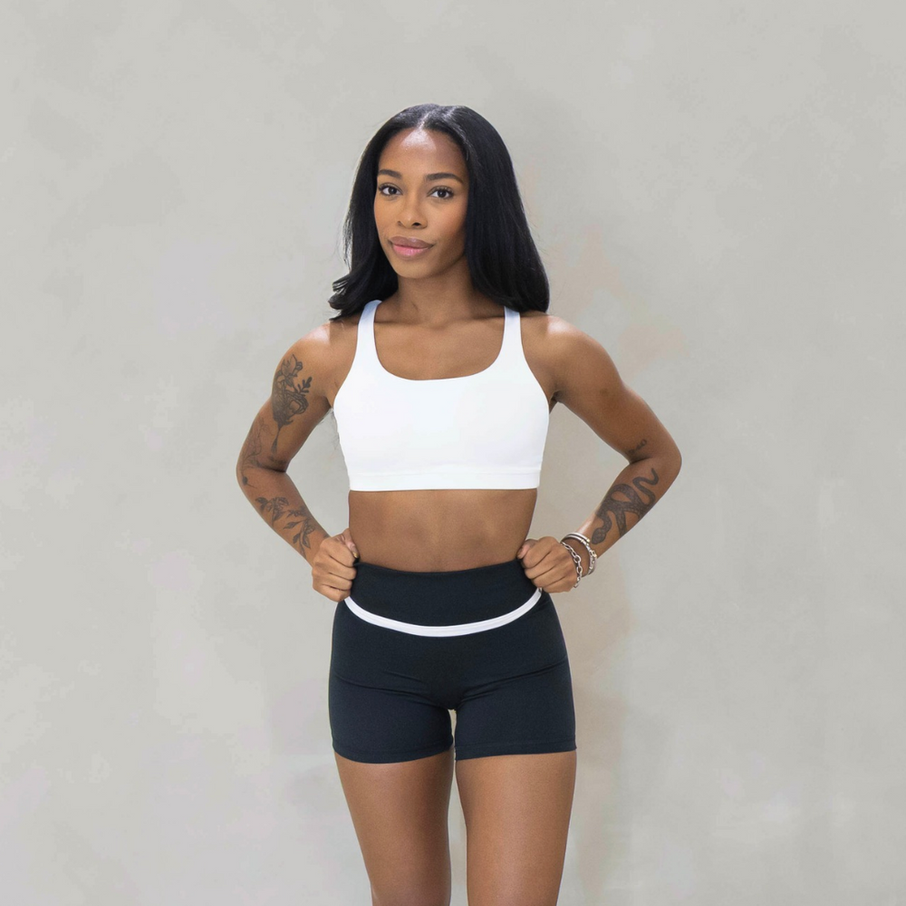 White Isla Sports Bra - Medium Support by FLEO - 1