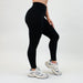 Black V Waistband Leggings 7/8 25" - Mid High Rise