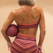 Apricot Multi Stripe Austin Sports Bra - Medium Support by FLEO - 3