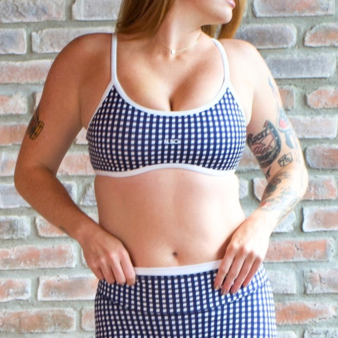 Mini Gingham Madi Sports Bra - Medium Support by FLEO - 3