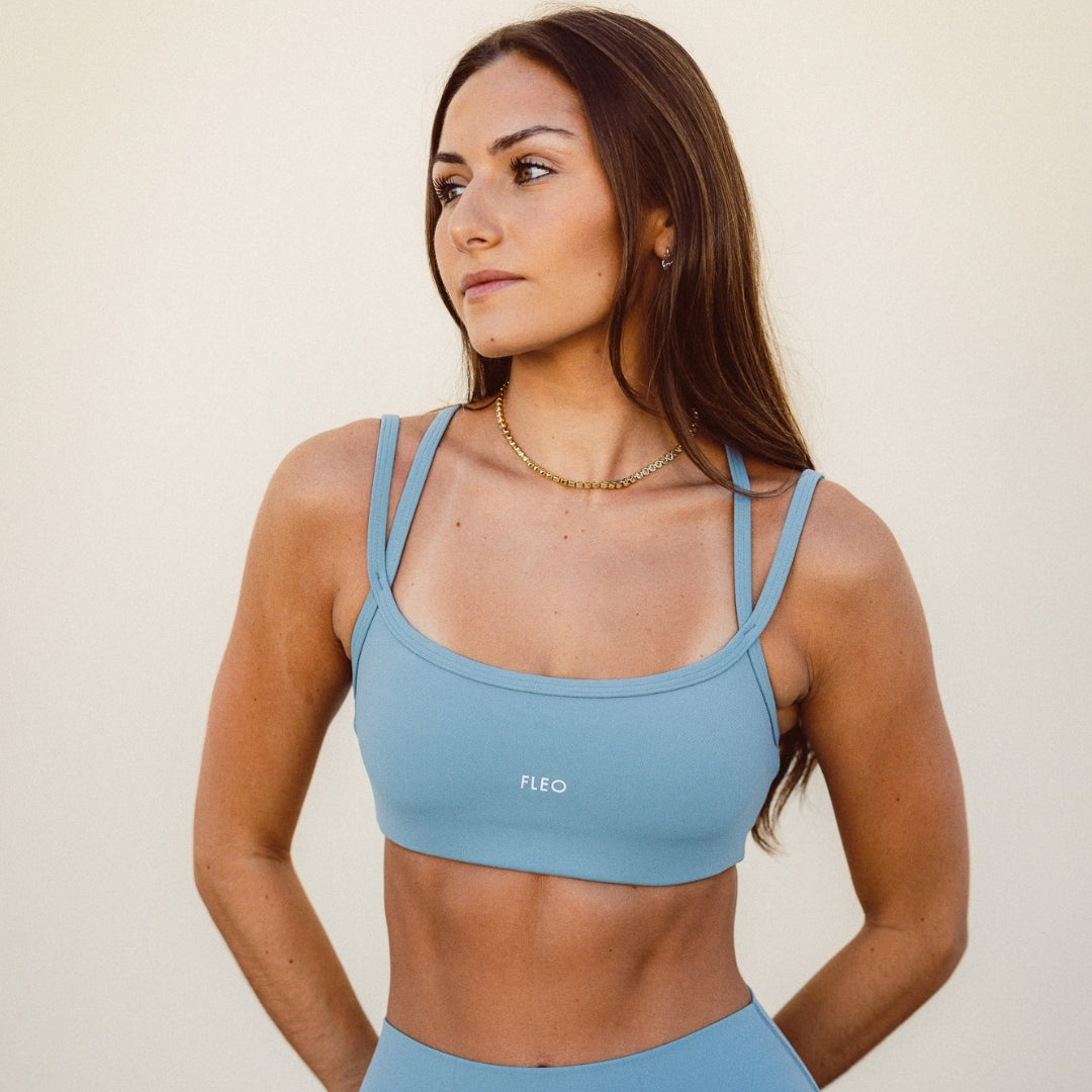 Smoke Blue SmoothSculpt Paige Sports Bra - Medium Support by FLEO - 1