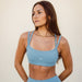 Smoke Blue SmoothSculpt Paige Sports Bra - Medium Support by FLEO - 1