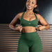 Heather Winter Pine Tate Racerback Sports Bra - Light Support by FLEO - 3