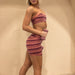 Apricot Multi Stripe Contrast Core Short 5" - No Front Seam - High Rise by FLEO - 4