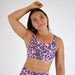 Cyclamen Fracture Sports Bra - Selena by FLEO