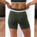 Deep Moss + White Frame Short 5" - No Front Seam - High Rise by FLEO - 3