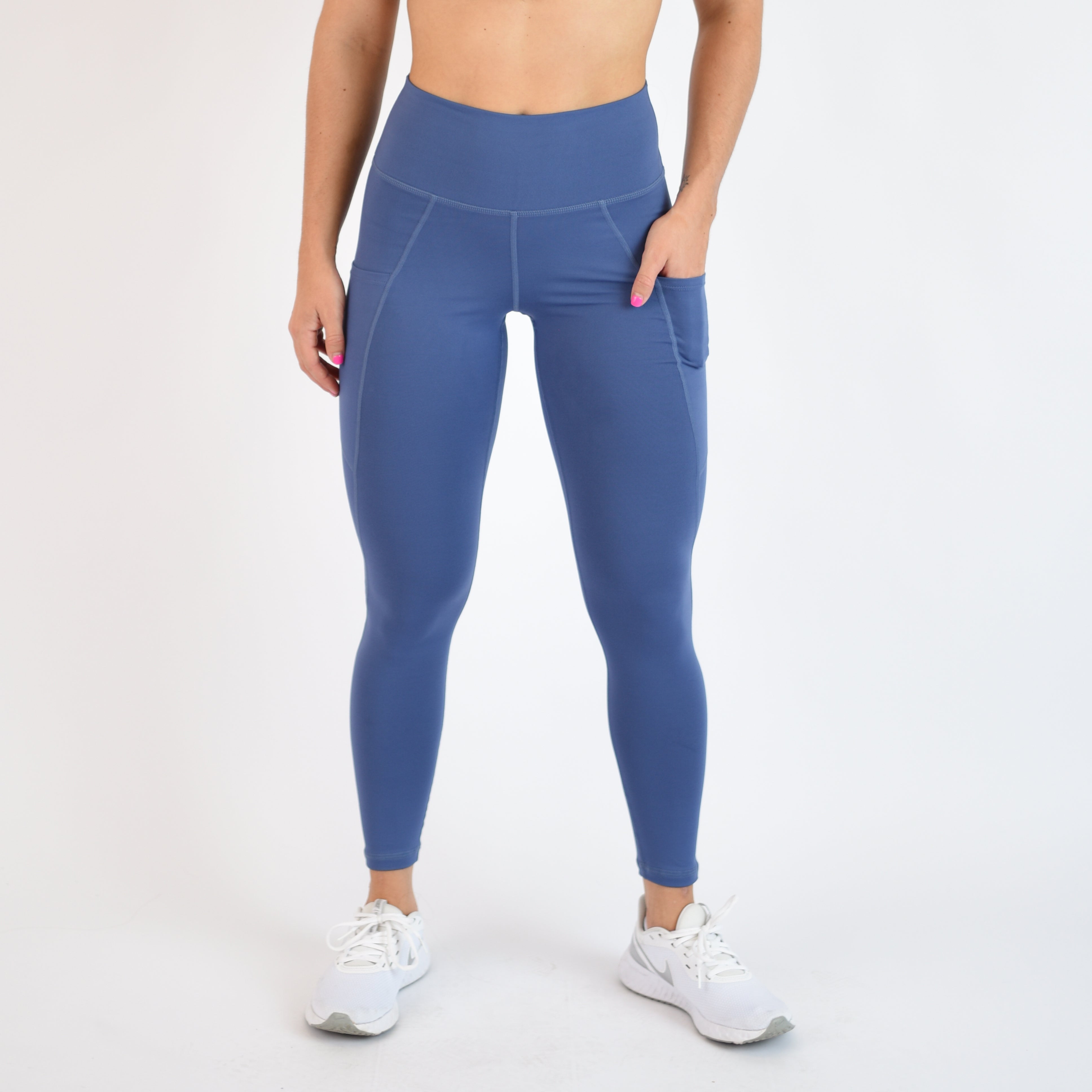 Gray Blue Workout Pocket Leggings - Reverie