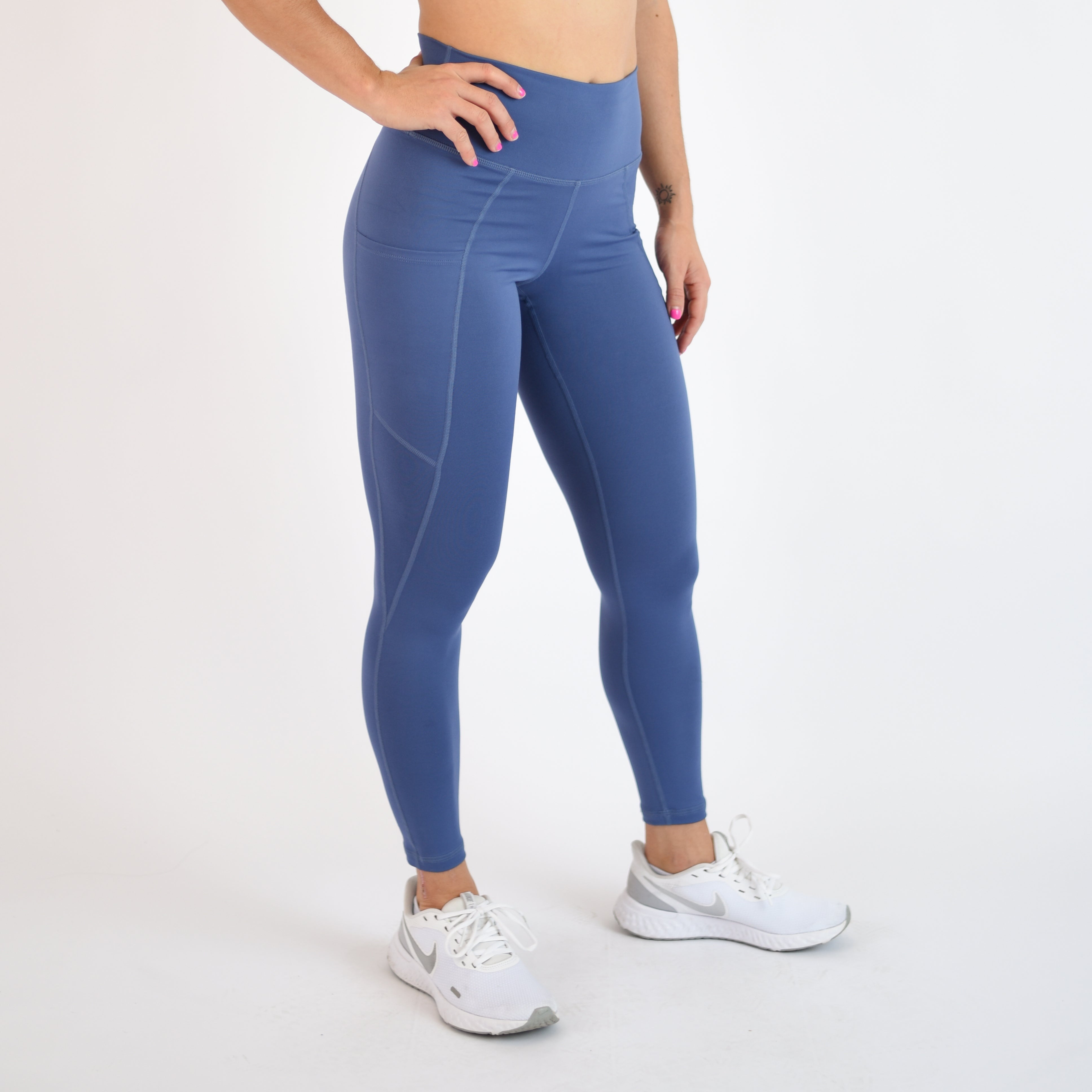 Gray Blue Workout Pocket Leggings - Reverie