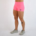 Heather Electric Pink Mid Rise Contour Training Shorts For Women