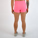 Heather Electric Pink Mid Rise Contour Training Shorts For Women