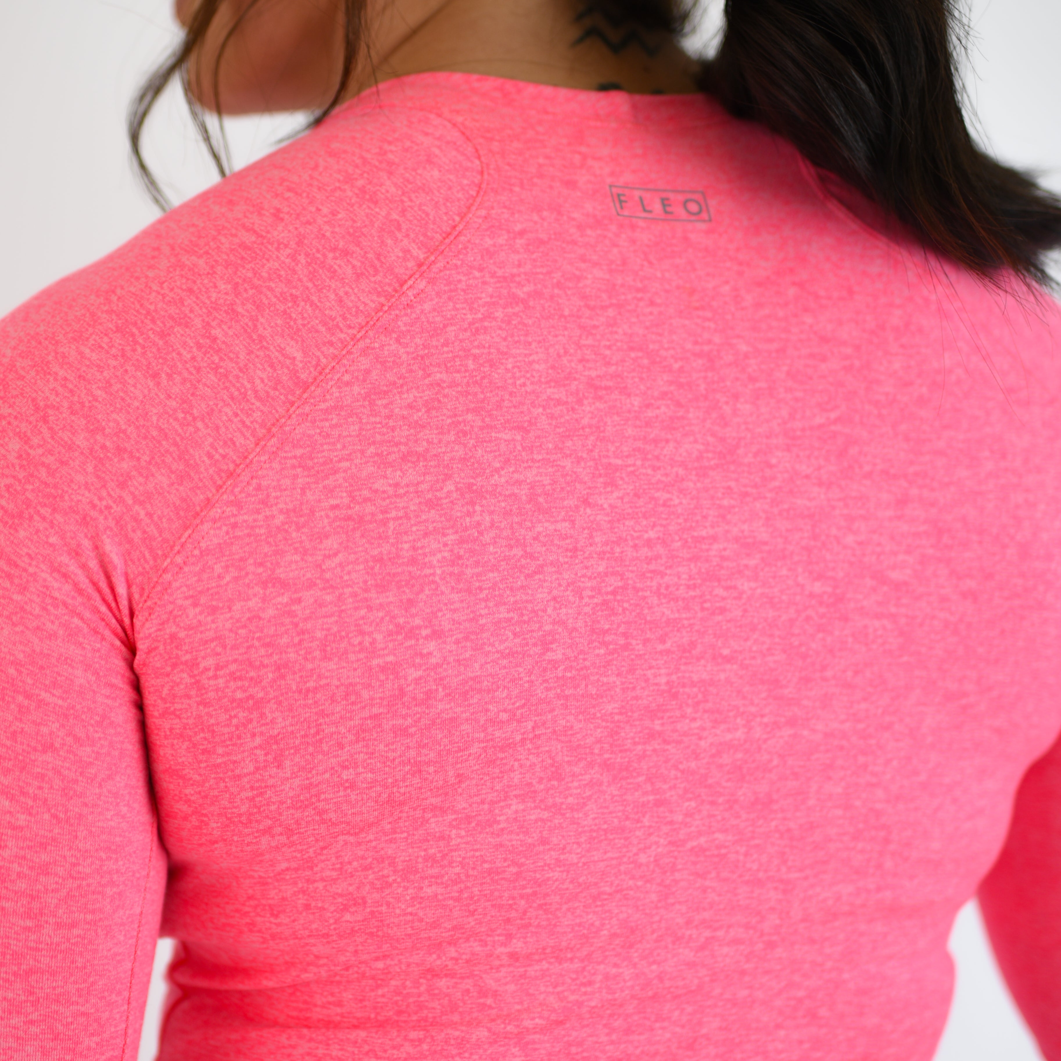Electric Pink Women's Long Sleeve Shirt - Cropped - Foundation