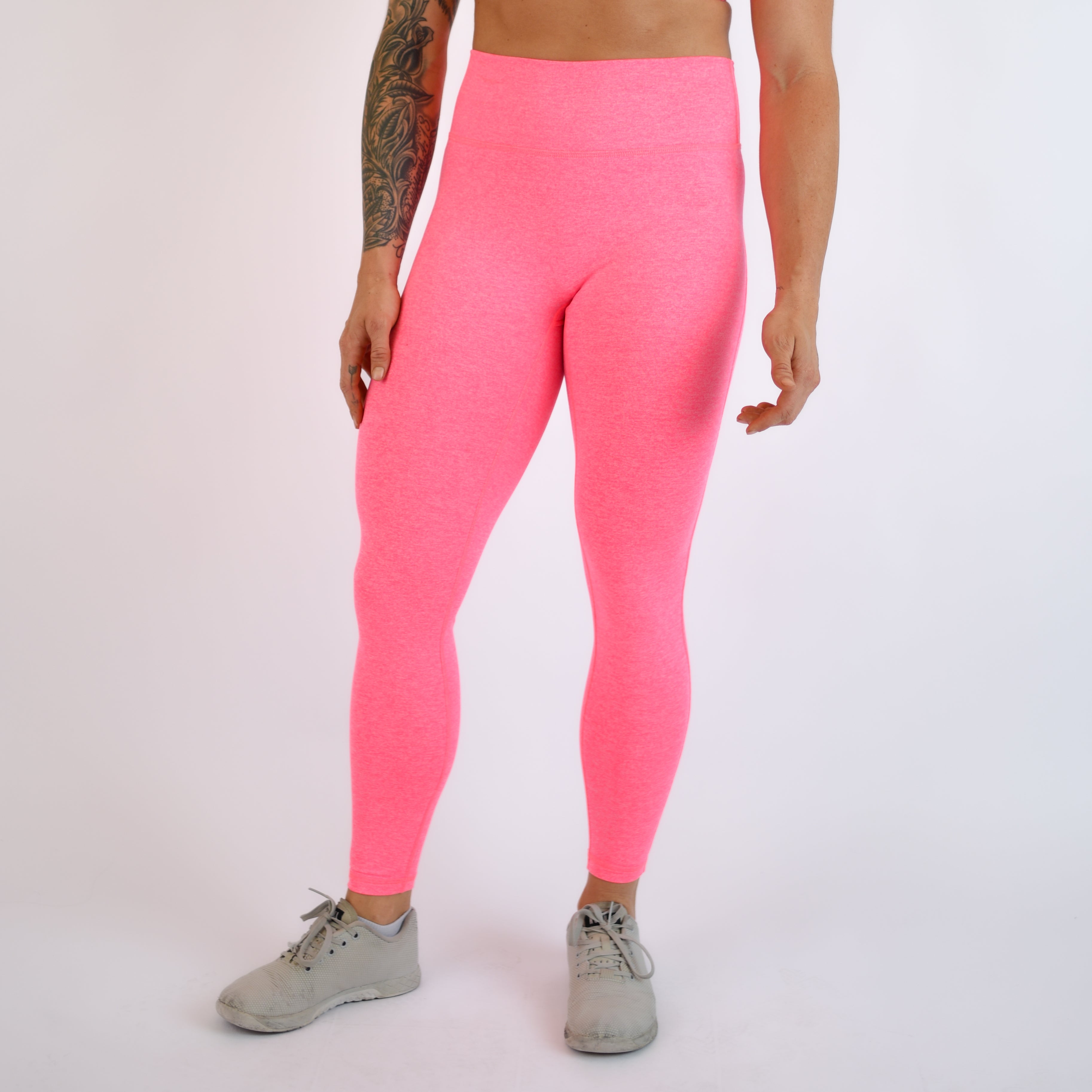 Heather Electric Pink No Front Seam Legging 7/8 25" - Charge