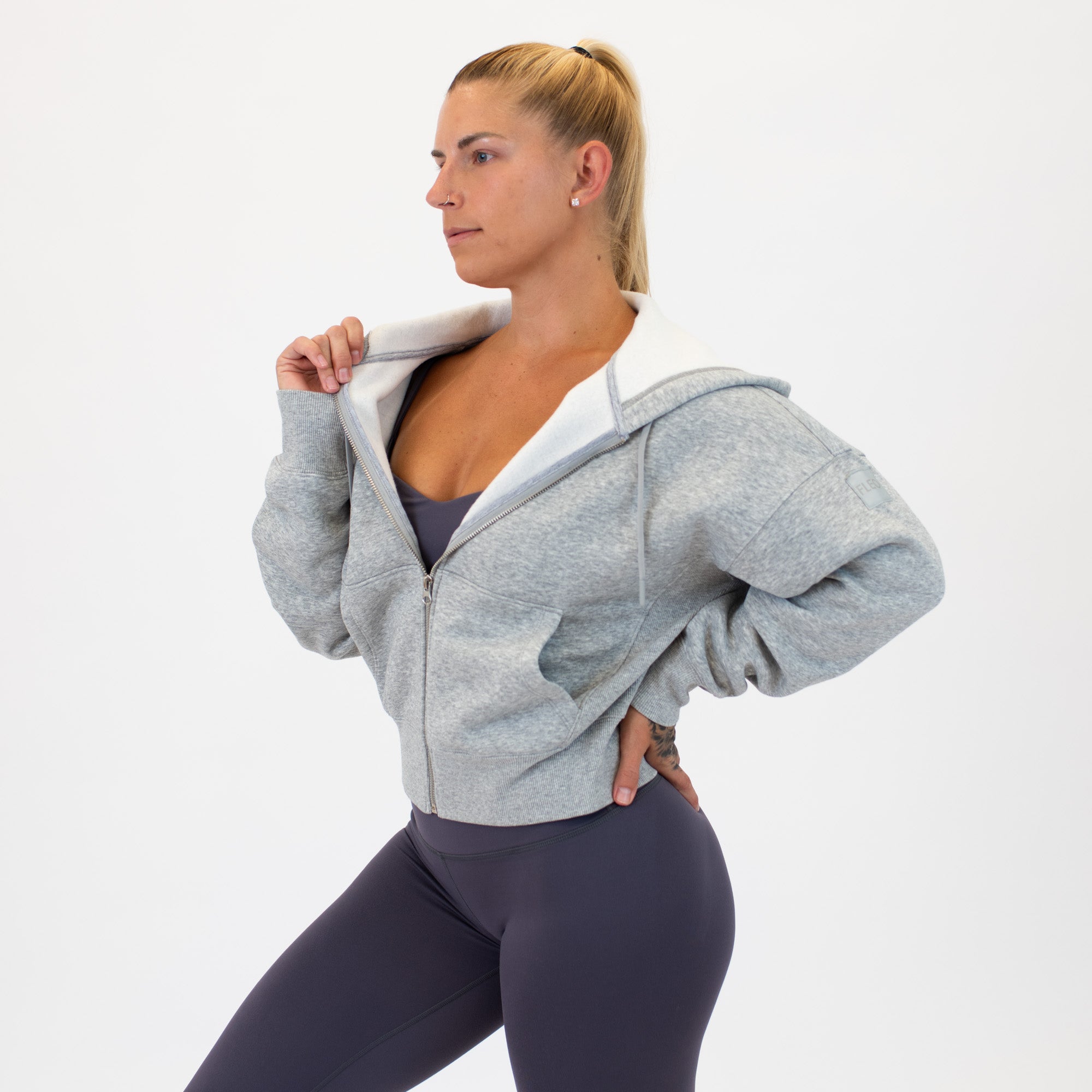 Essence Crop Zip Up Hoodie