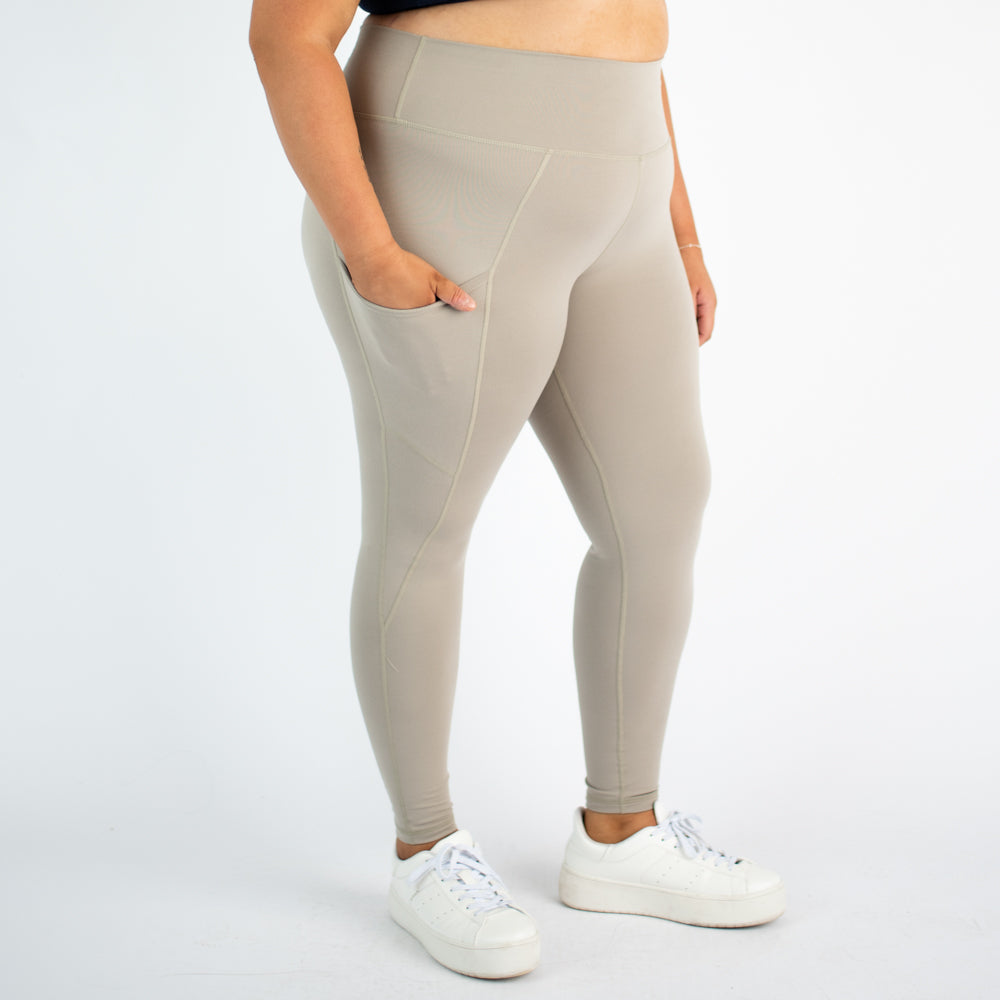 Frosted Almond Pocket Leggings - Reverie - Bounce Fabric