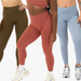 No Front Seam Leggings Bundle: Dark Sage | Heather Cedarwood | Heather Calm Blue