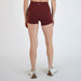 Heather Cabernet No Front Seam High Rise Spandex Shorts