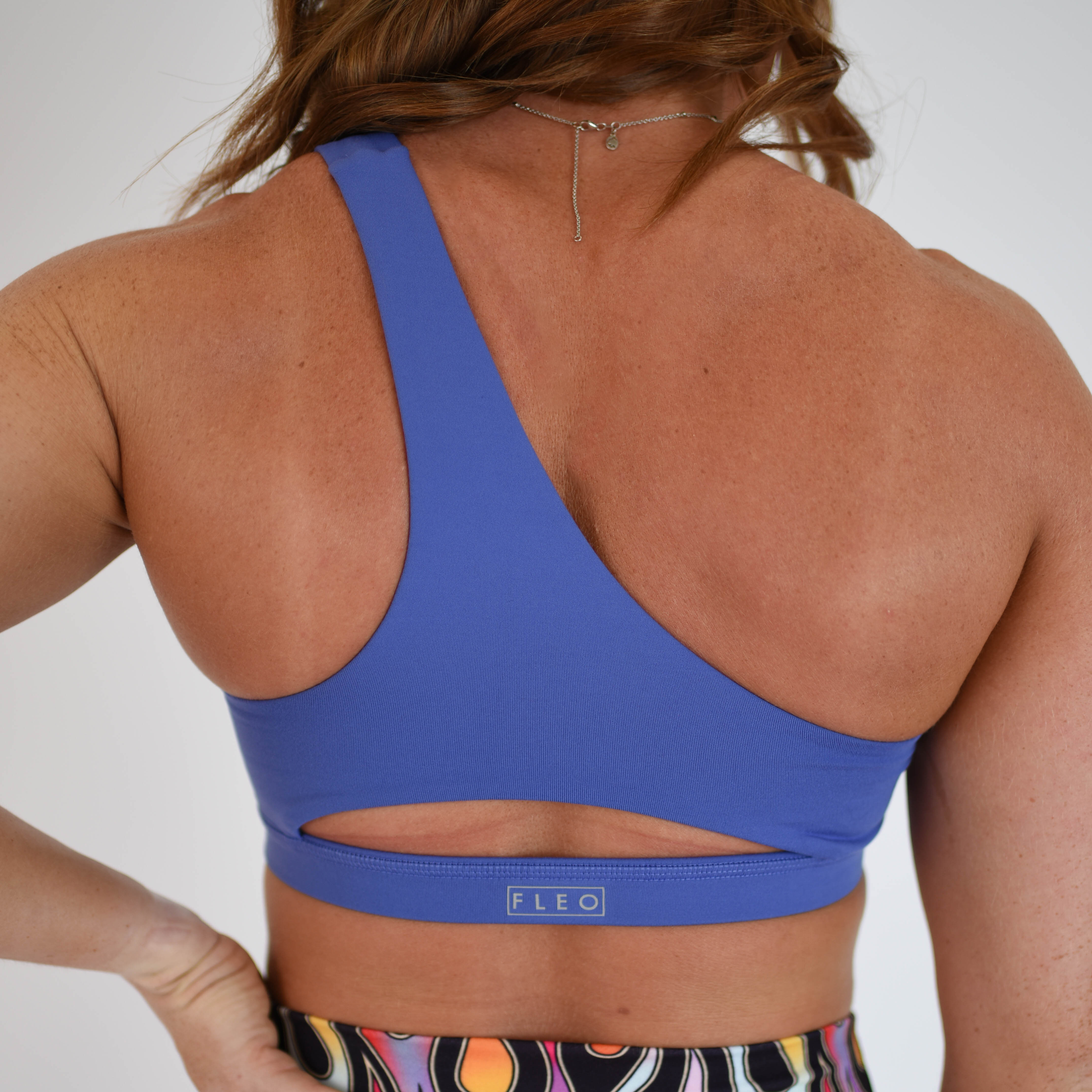 Blue Iris One Shoulder Sports Bra - Sylvie