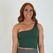 Green One Shoulder Sports Bra - Sylvie