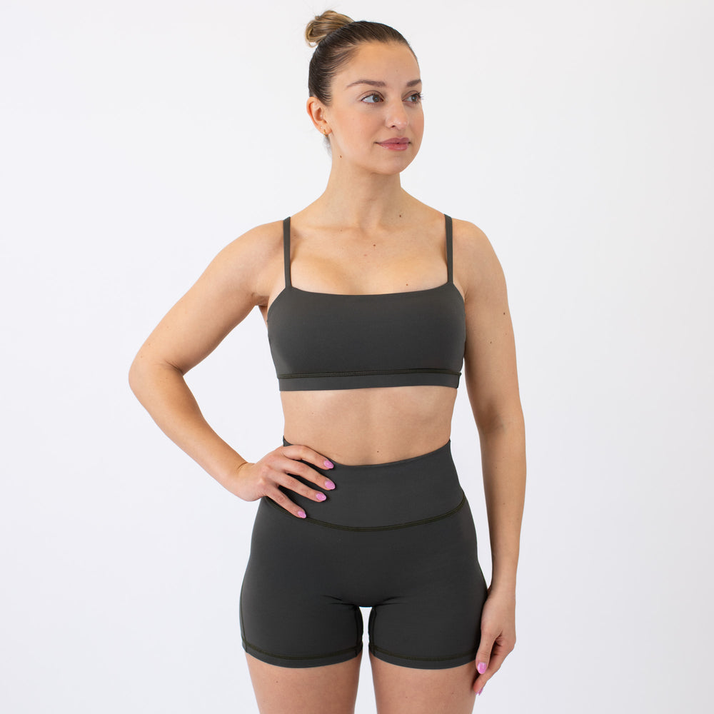 Olive Bandeau Sports Bra