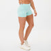 Heather Crystal Blue No Front Seam High Rise Spandex Shorts