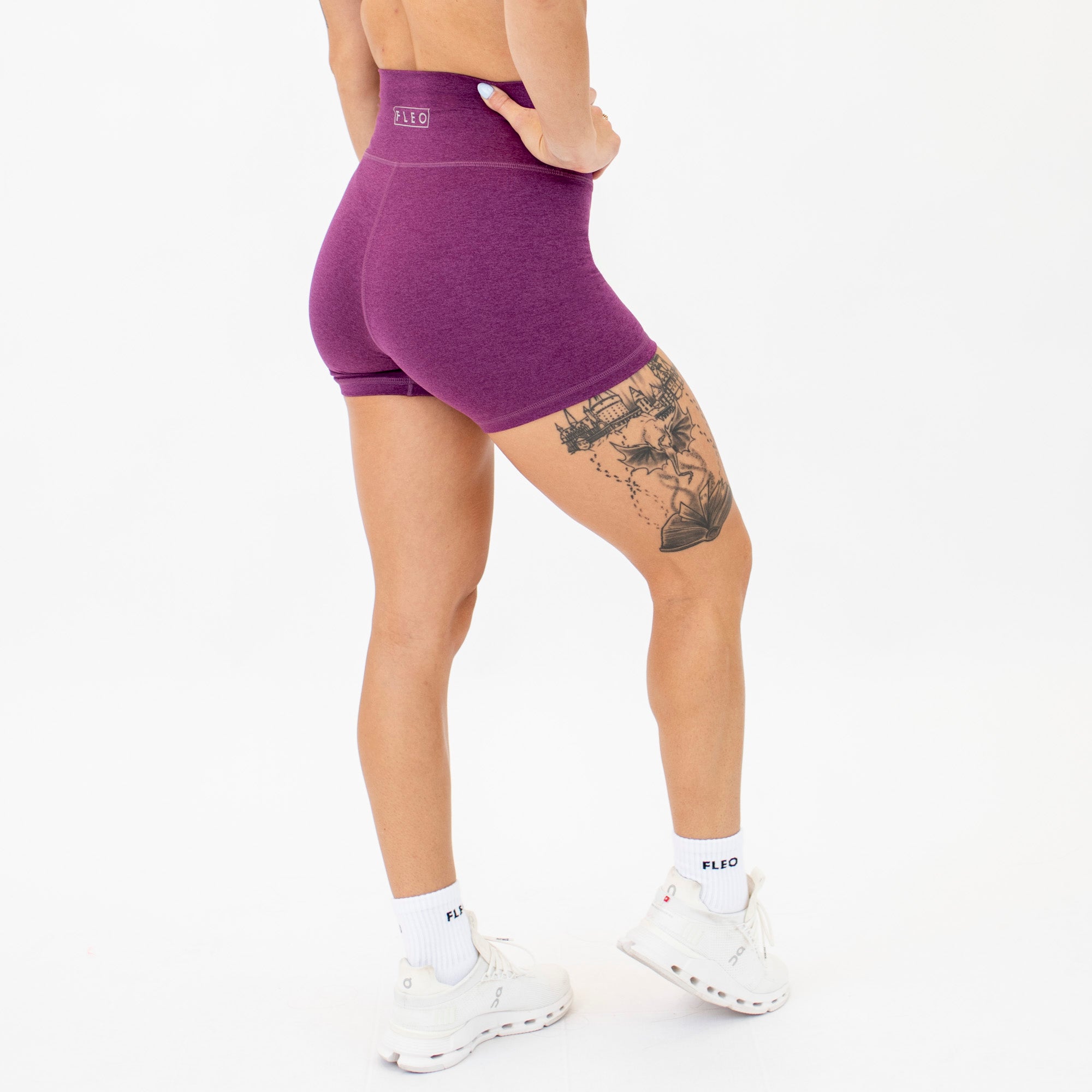 Heather Grape Kiss High Rise Spandex Shorts