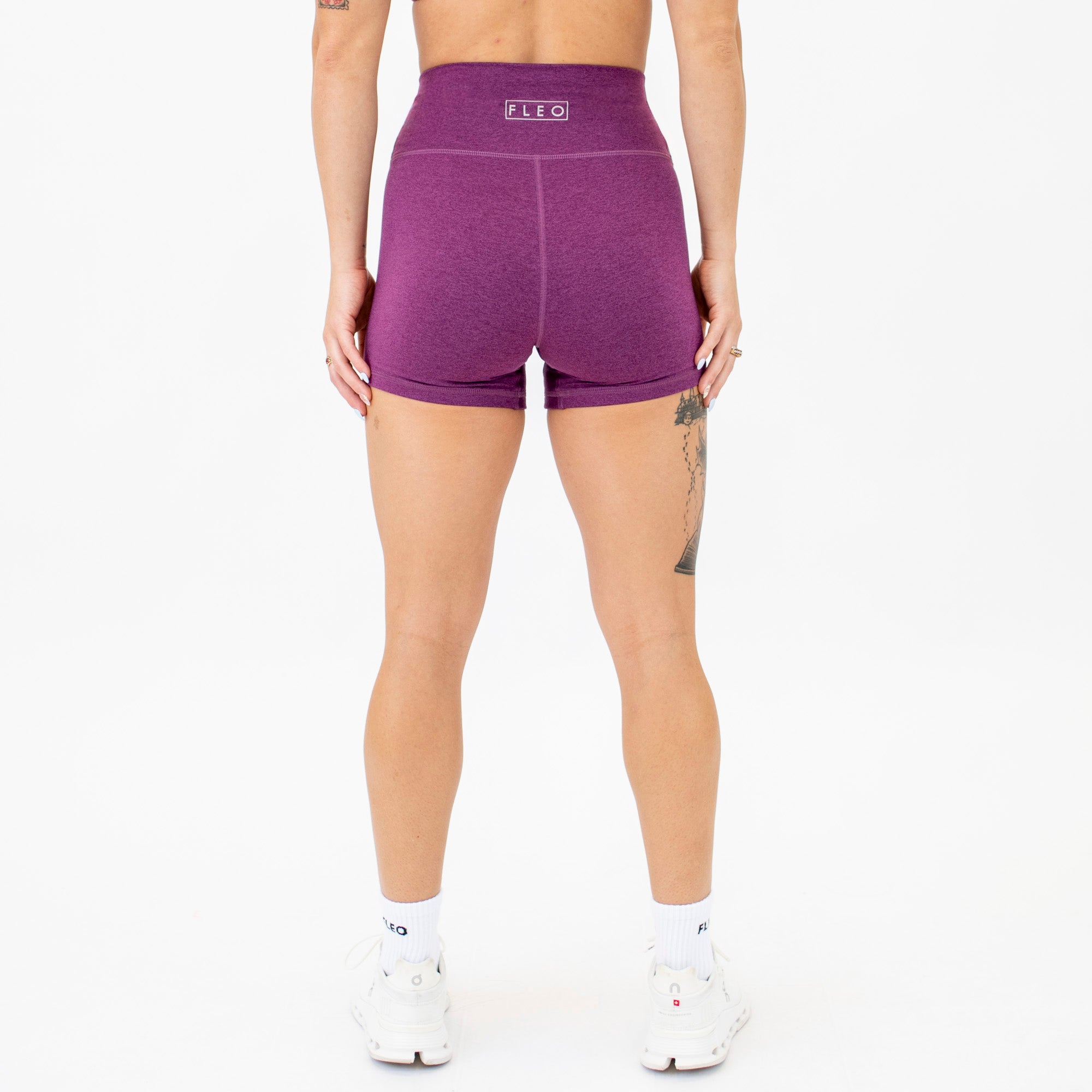 Heather Grape Kiss High Rise Spandex Shorts