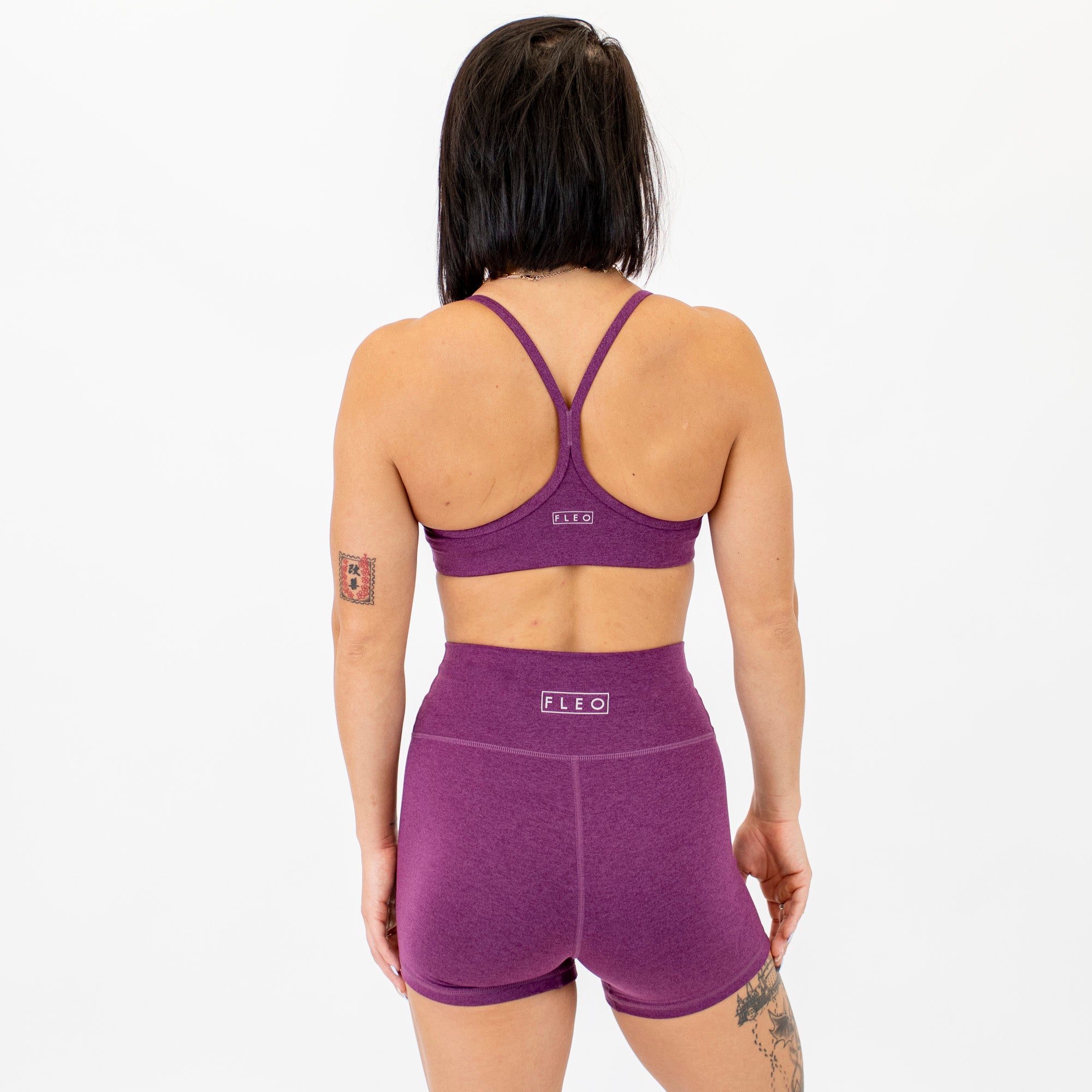 Racerback Sports Bra - Lila in Heather Grape Kiss