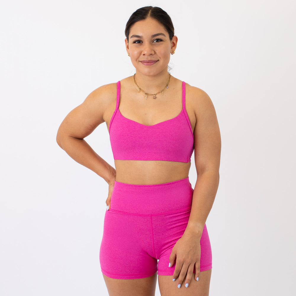 Heather Electric Raspberry Revolve Sports Bra - Light Support