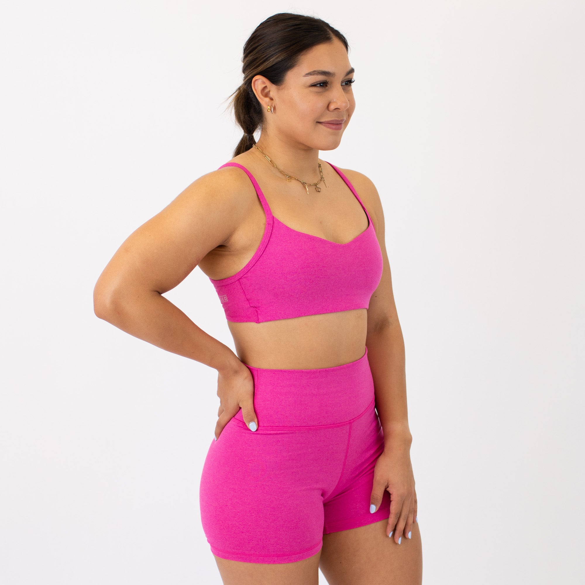 Heather Electric Raspberry Revolve Sports Bra - Light Support