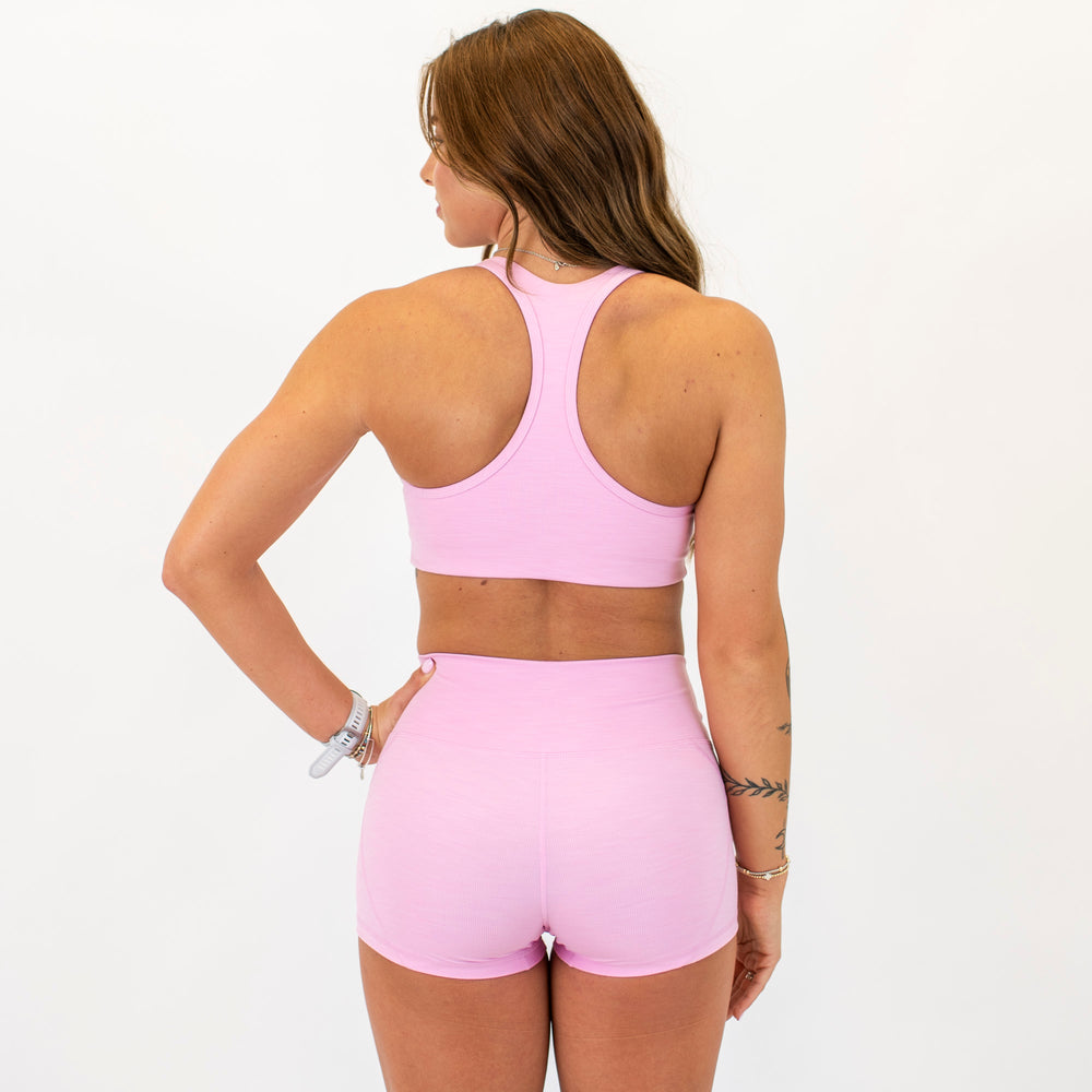 Racerback Sports Bra - Sage in Pink Frosting