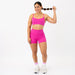 Heather Electric Raspberry High Rise Spandex Shorts